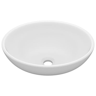 luksuriøs håndvask 40x33 cm keramisk oval mat hvid