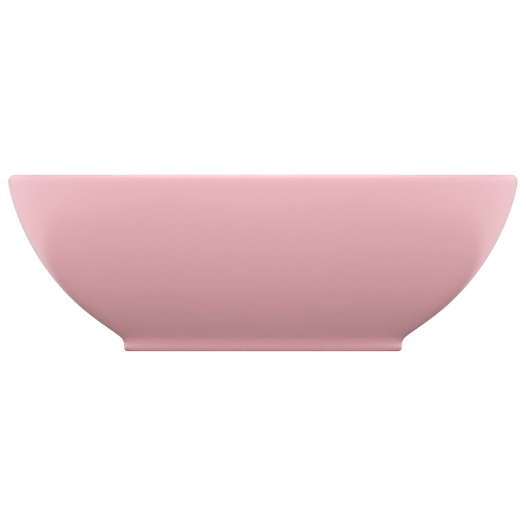 luksuriøs håndvask 40x33 cm keramisk oval mat pink