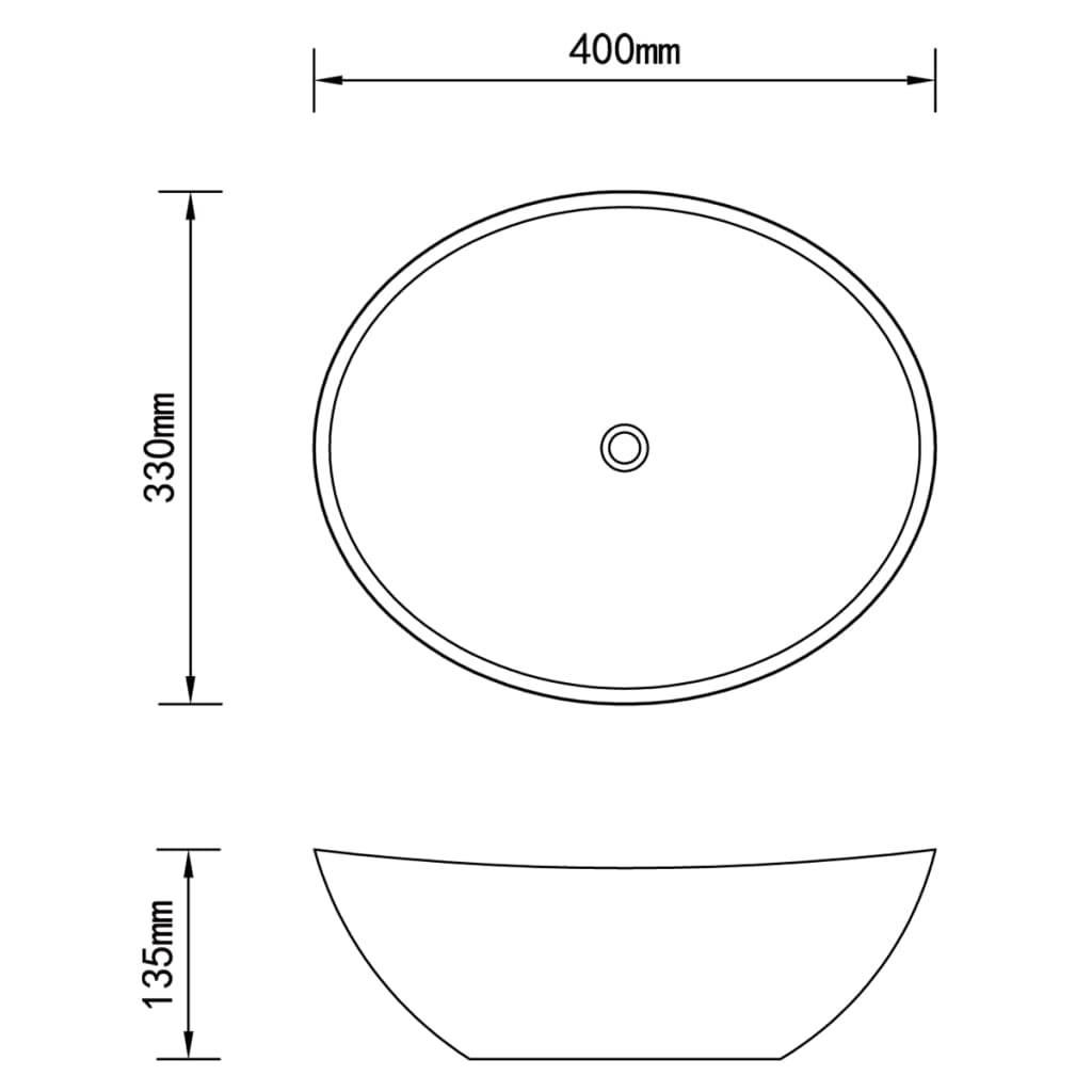 luksuriøs håndvask 40x33 cm keramisk oval mat lyseblå
