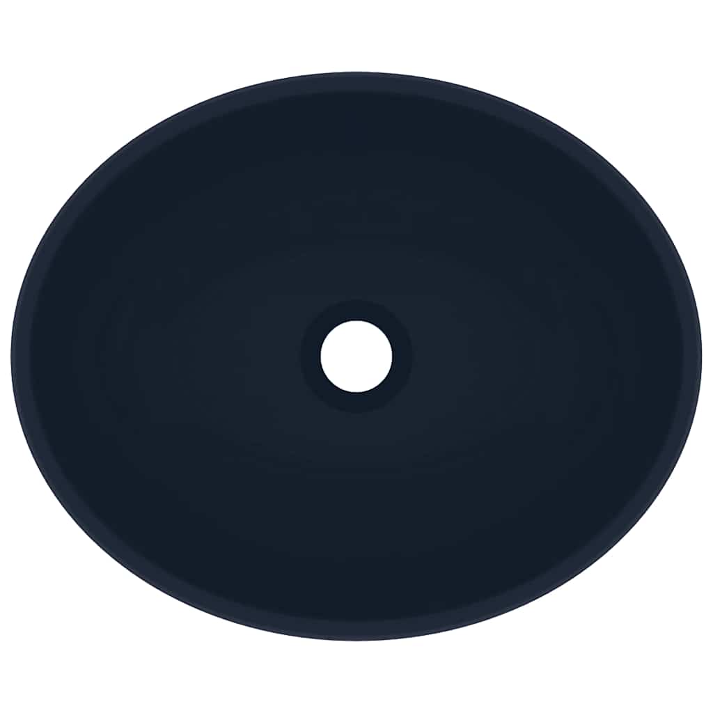 luksuriøs håndvask 40x33 cm keramisk oval mat mørkeblå