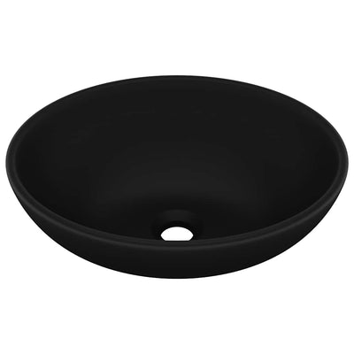 luksuriøs håndvask 40x33 cm keramisk oval mat sort