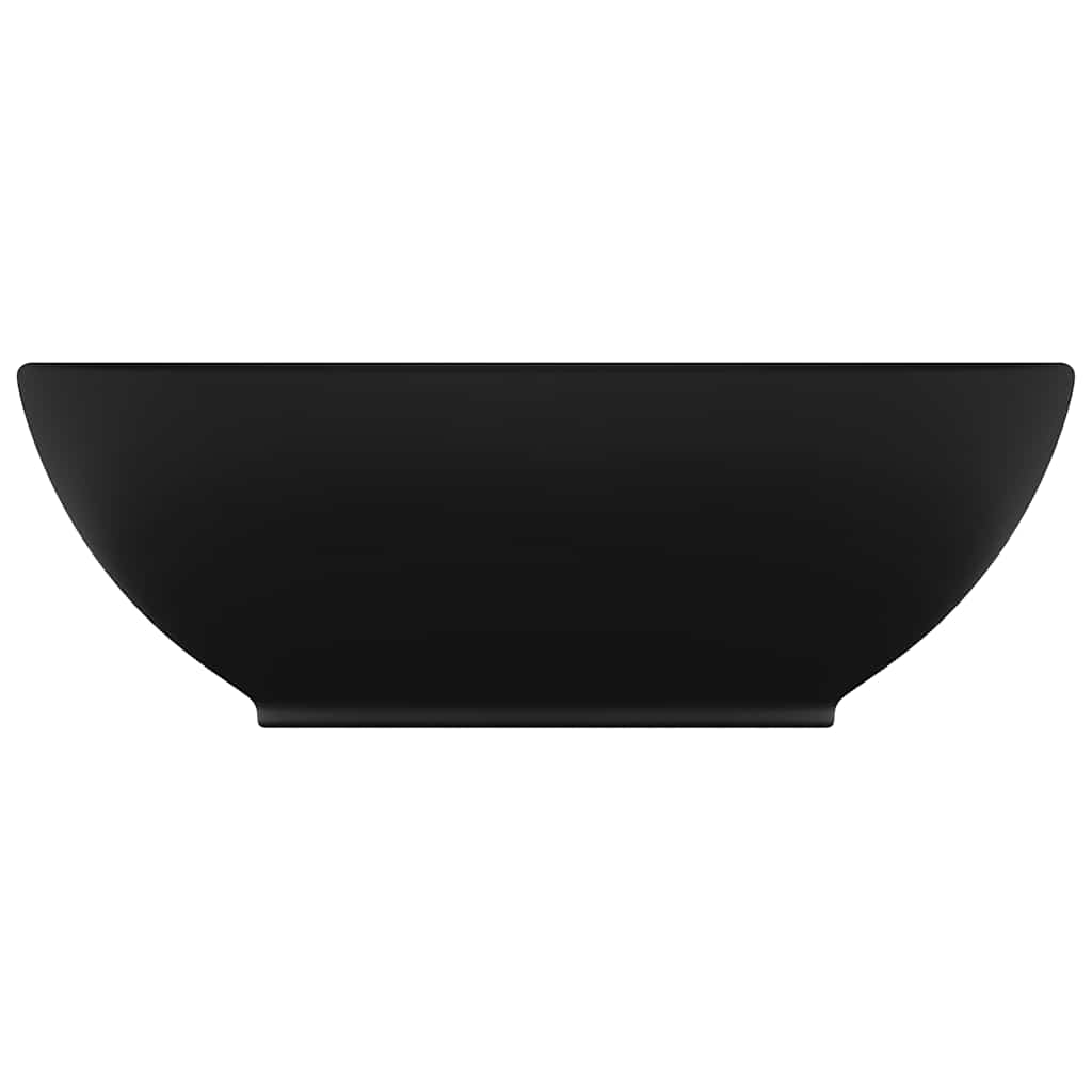 luksuriøs håndvask 40x33 cm keramisk oval mat sort