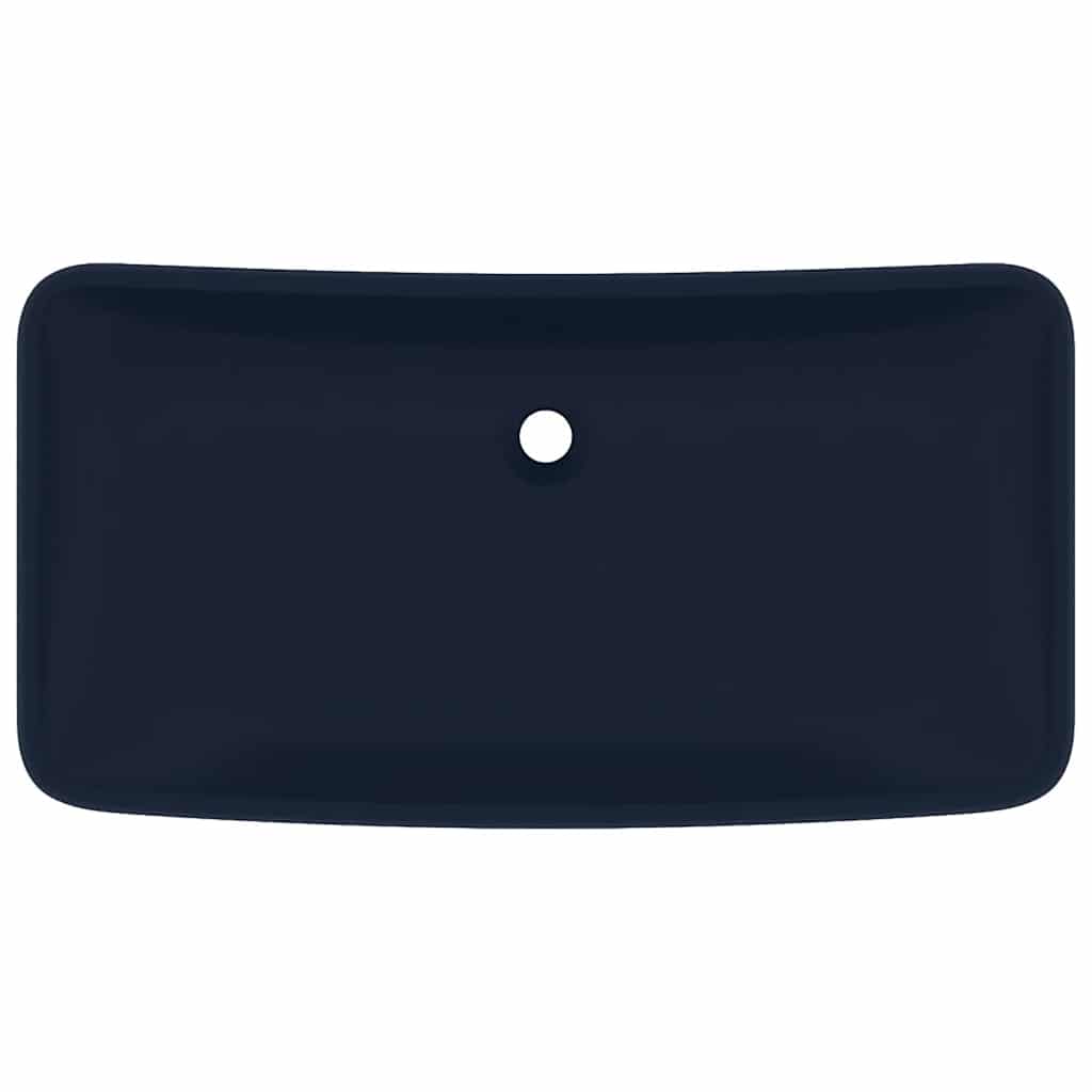 luksuriøs håndvask 71x38 cm rektangulær keramik mat mørkeblå