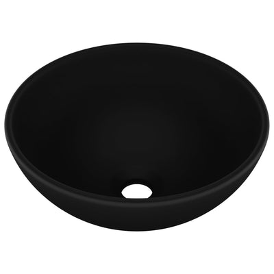 luksuriøs håndvask 32,5x14 cm rund keramisk mat sort