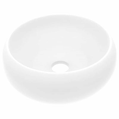 luksuriøs håndvask 40x15 cm rund keramisk mat hvid