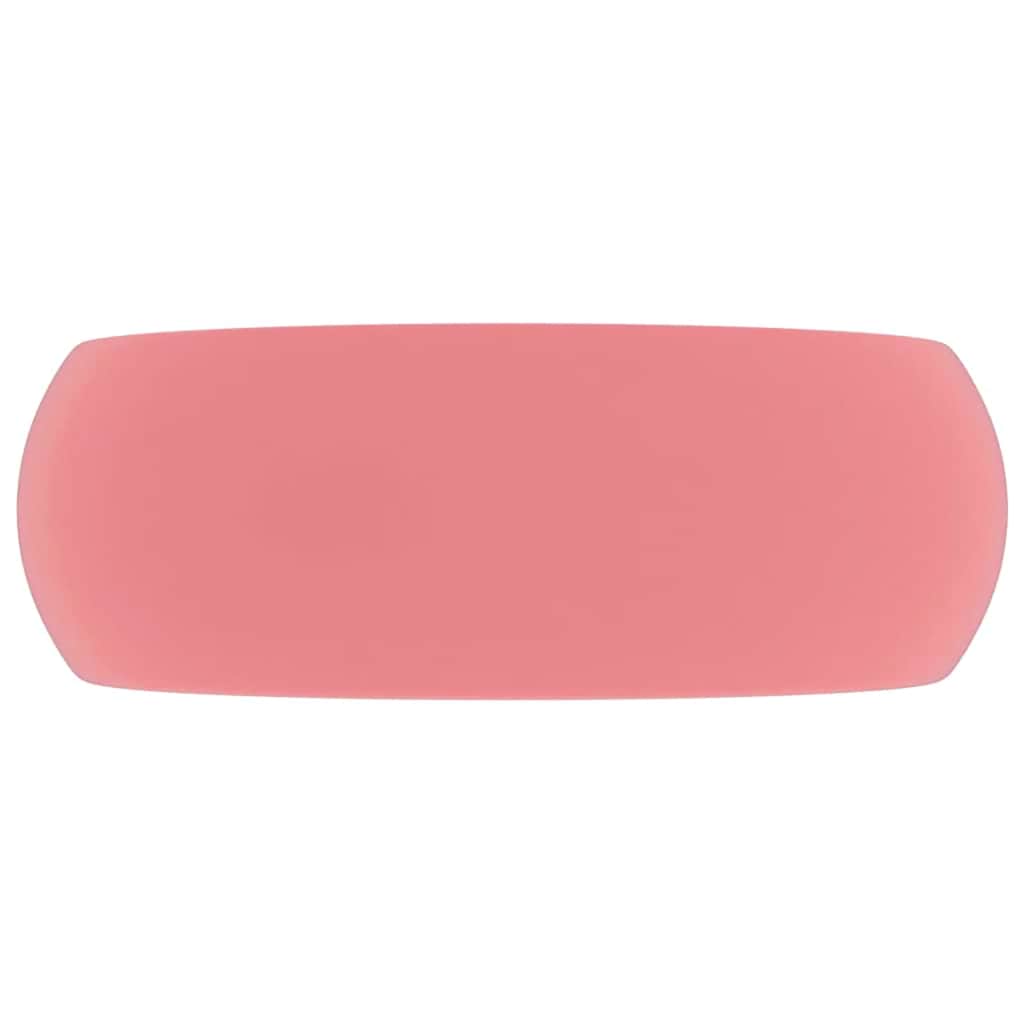luksuriøs håndvask 40x15 cm rund keramisk mat pink