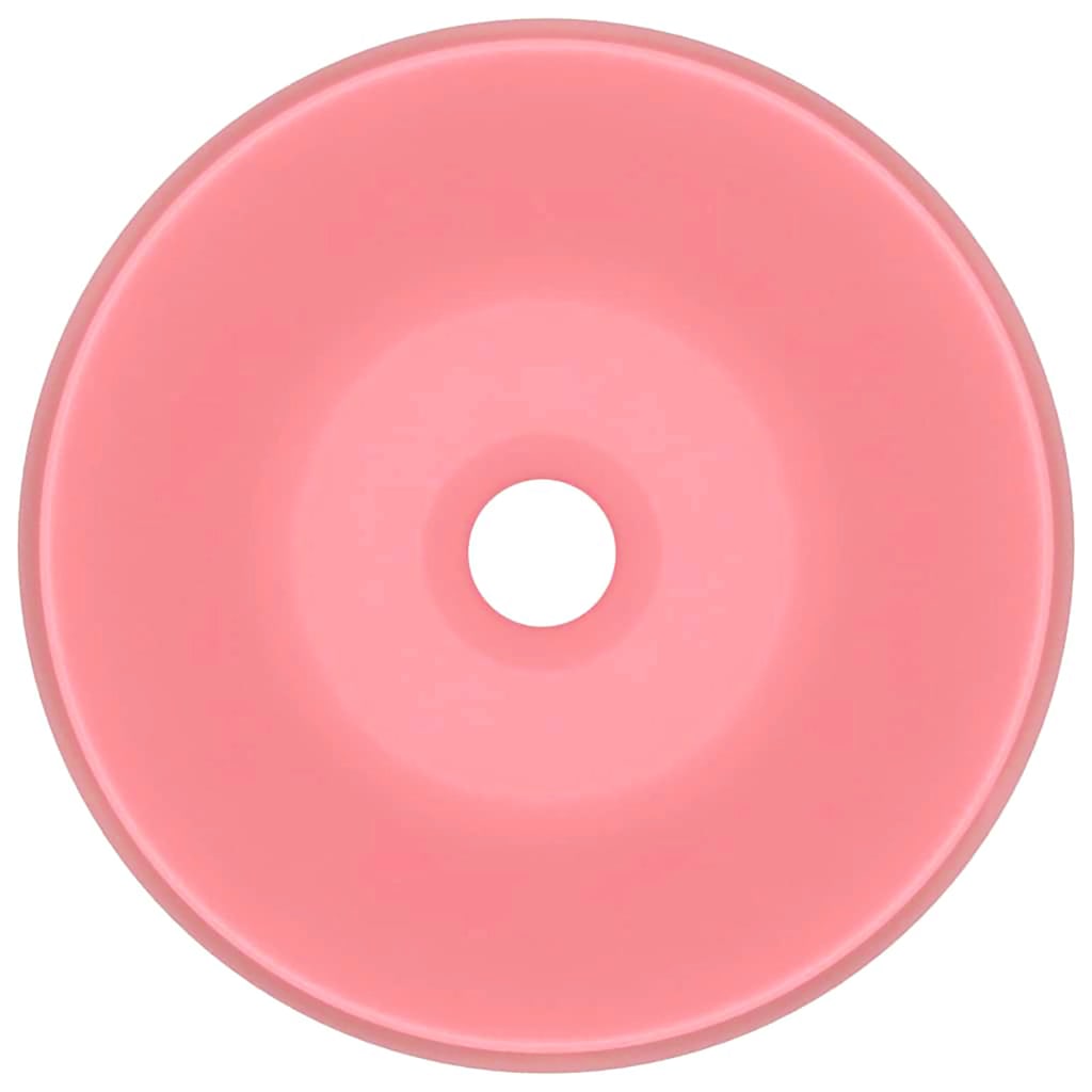 luksuriøs håndvask 40x15 cm rund keramisk mat pink