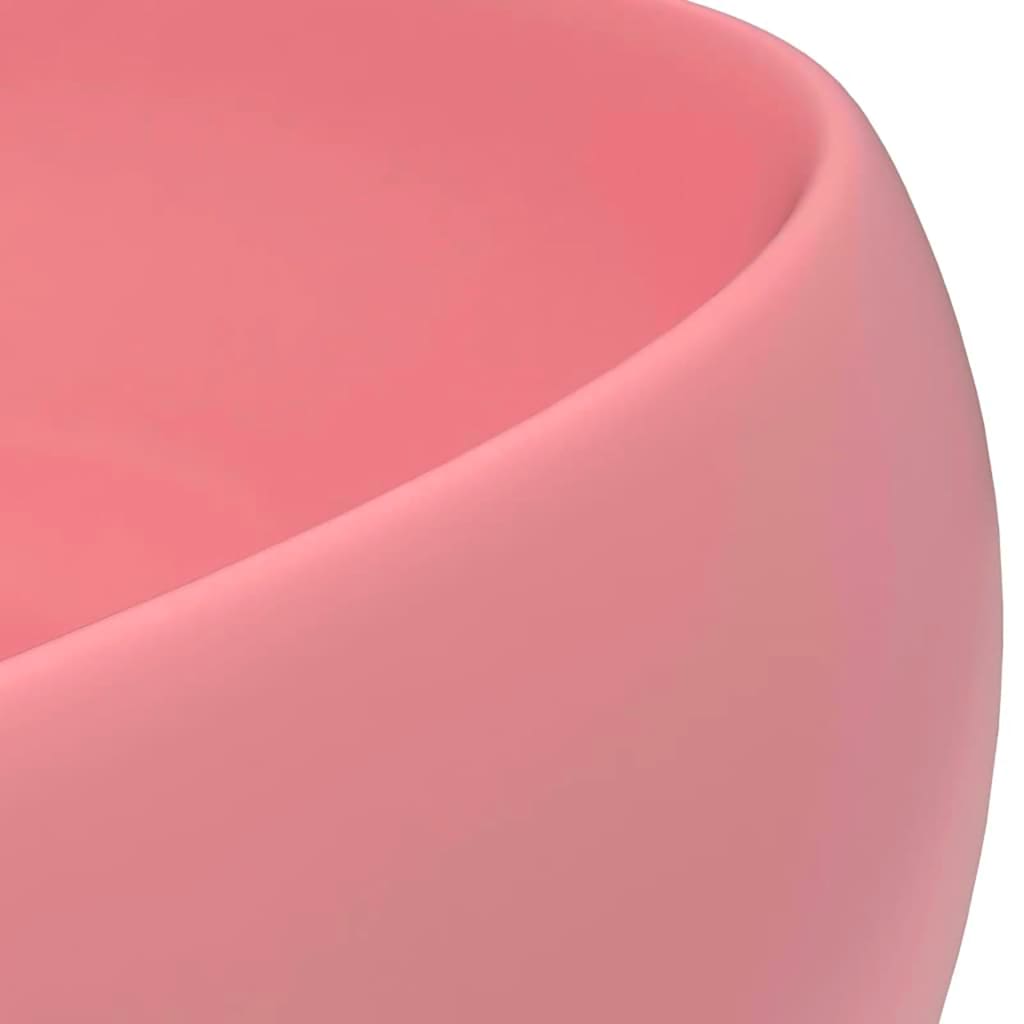 luksuriøs håndvask 40x15 cm rund keramisk mat pink