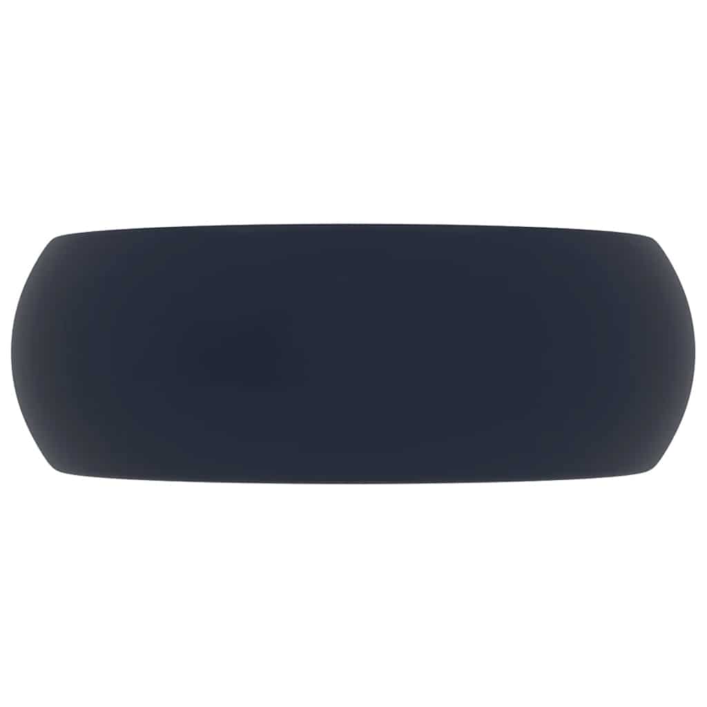 luksuriøs håndvask 40x15 cm rund keramik mat mørkeblå