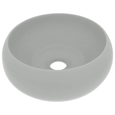 luksuriøs håndvask 40x15 cm rund keramik mat lysegrå