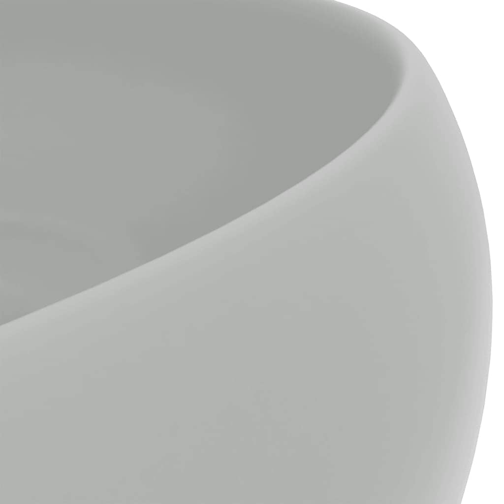 luksuriøs håndvask 40x15 cm rund keramik mat lysegrå