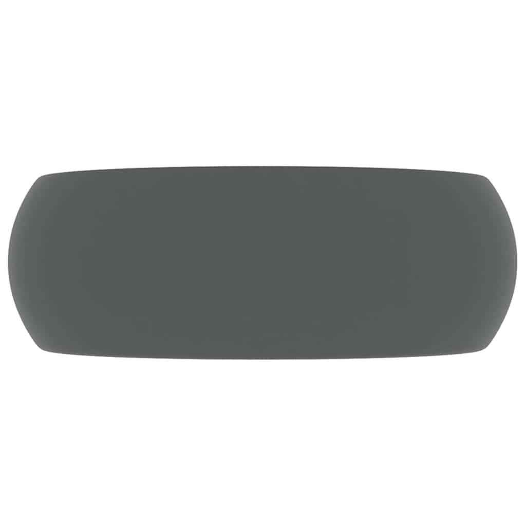 luksuriøs håndvask 40x15 cm rund keramik mat mørkegrå