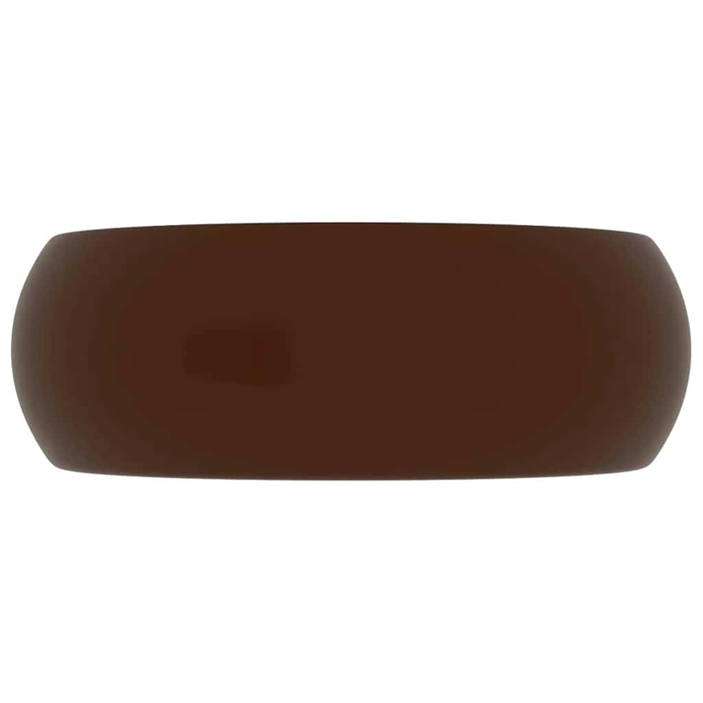 luksuriøs håndvask 40x15 cm rund keramik mat mørkebrun