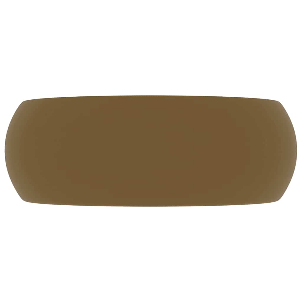 luksuriøs håndvask 40x15 cm rund keramik mat cremefarvet
