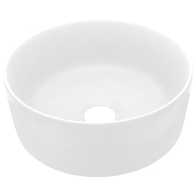 luksuriøs håndvask 40x15 cm rund keramisk mat hvid