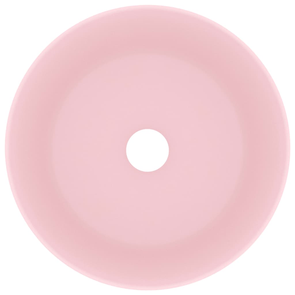 luksuriøs håndvask 40x15 cm rund keramisk mat pink
