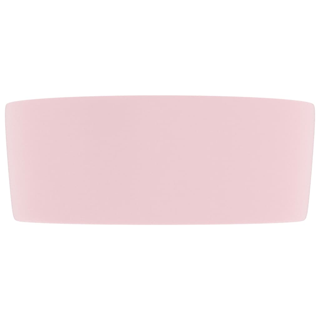luksuriøs håndvask 40x15 cm rund keramisk mat pink