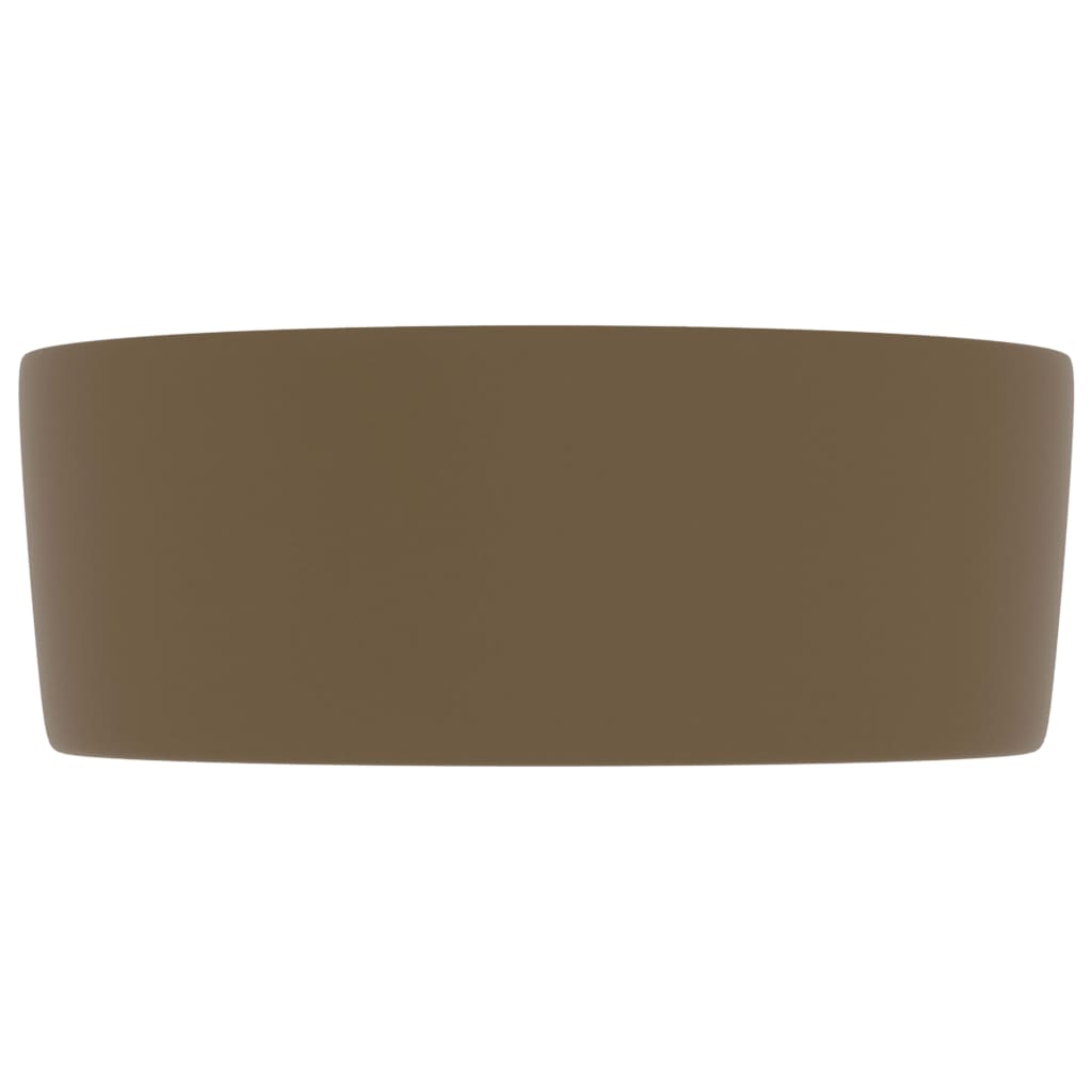 luksuriøs håndvask 40x15 cm rund keramik mat cremefarvet