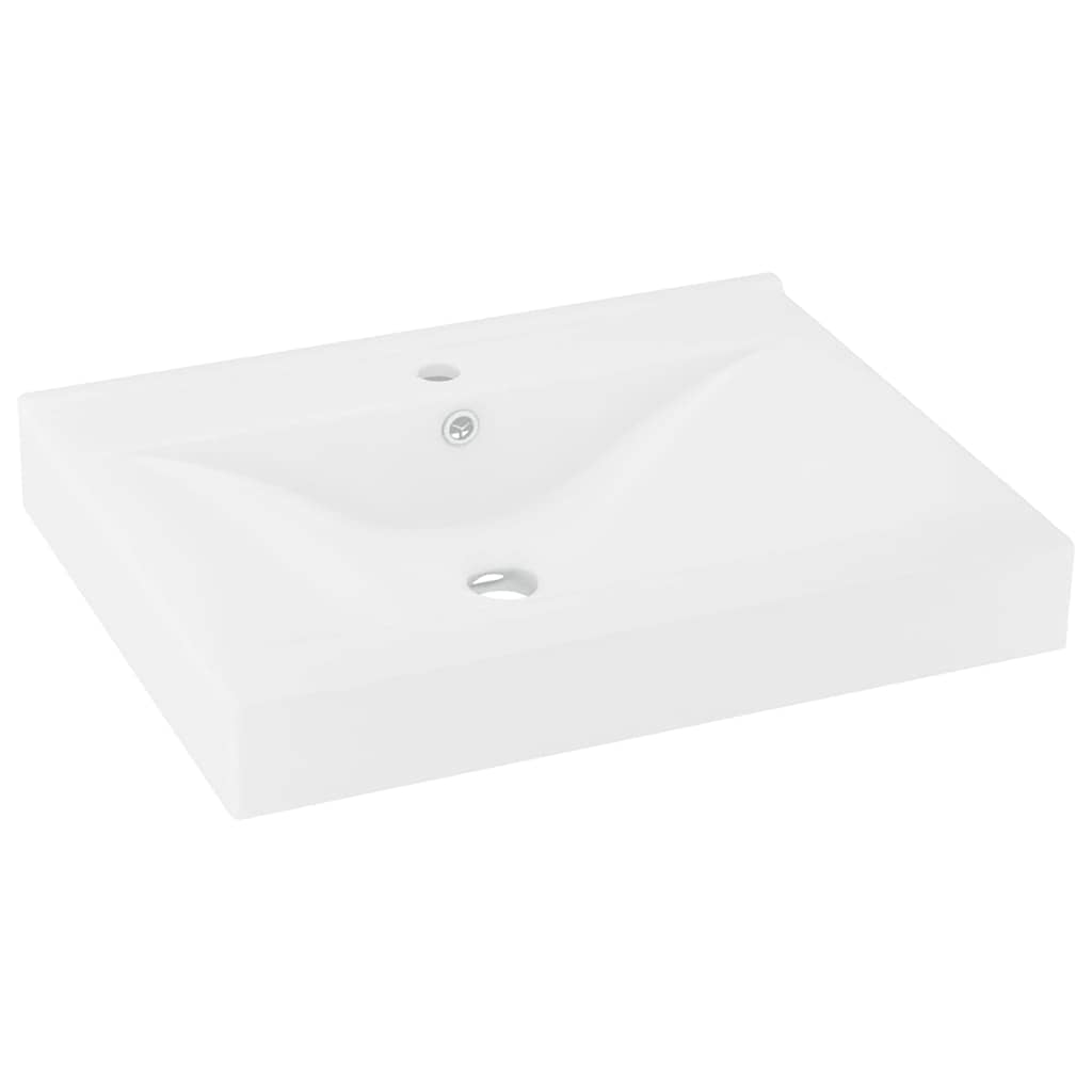 luksuriøs håndvask med vandhanehul 60x46 cm keramisk mat hvid