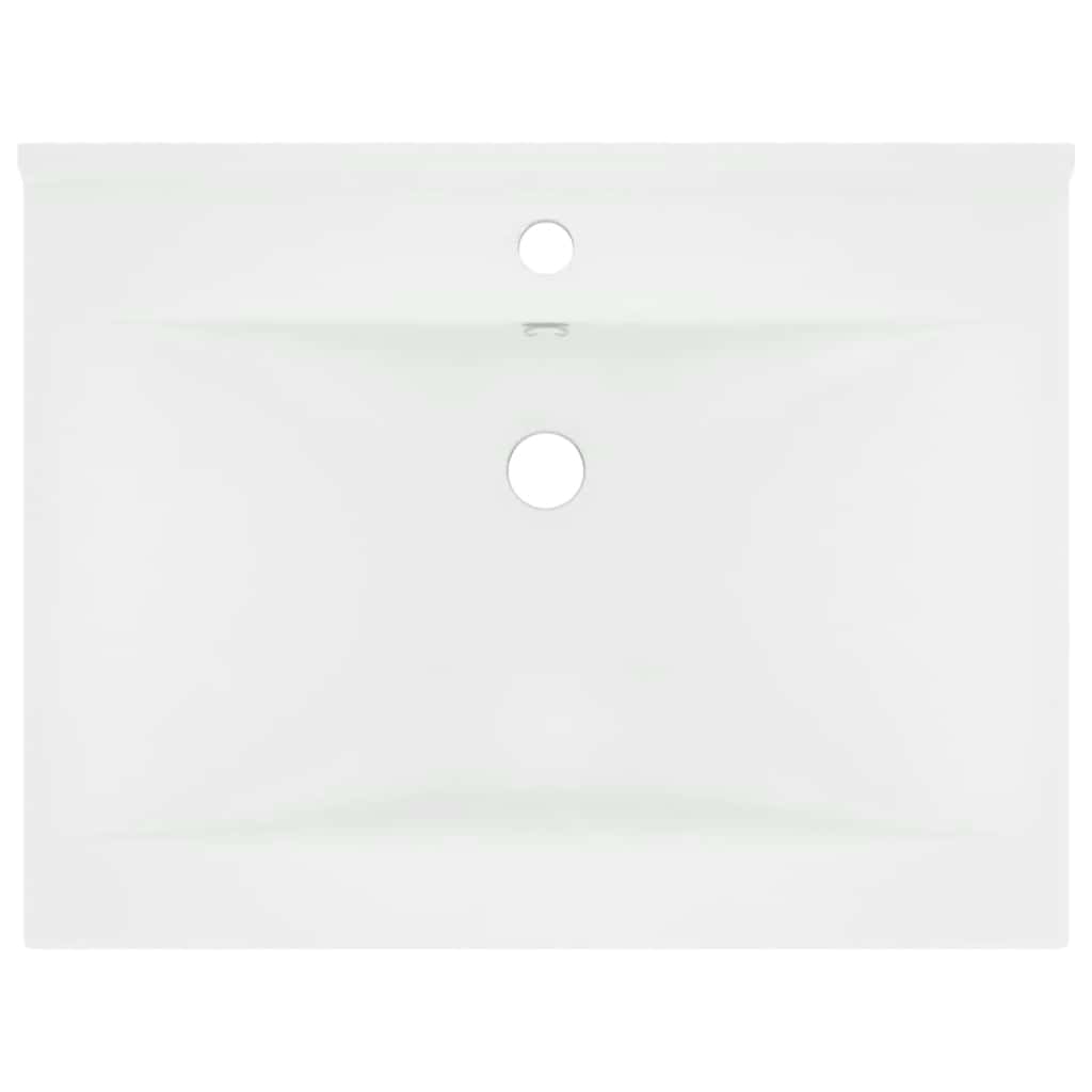 luksuriøs håndvask med vandhanehul 60x46 cm keramisk mat hvid