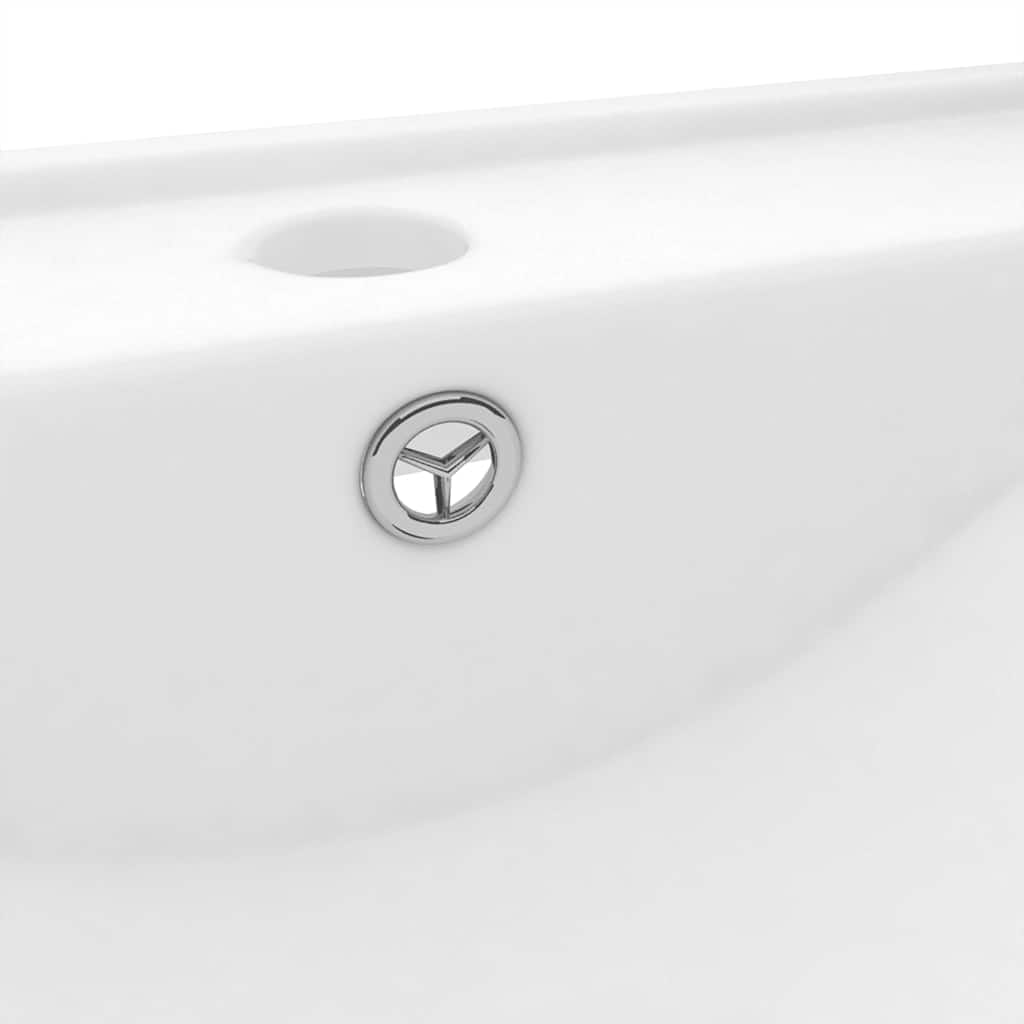 luksuriøs håndvask med vandhanehul 60x46 cm keramisk mat hvid
