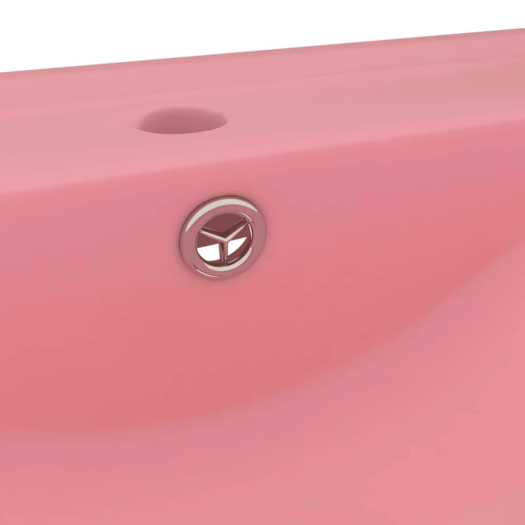 luksuriøs håndvask med vandhanehul 60x46 cm keramisk mat pink