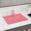 luksuriøs håndvask med vandhanehul 60x46 cm keramisk mat pink