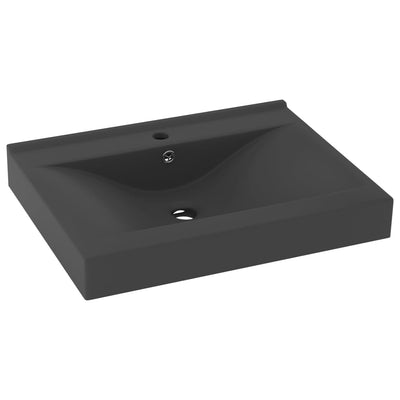 luksuriøs håndvask vandhanehul 60x46 cm keramik mat mørkegrå