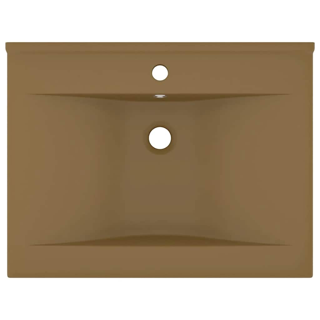 luksuriøs håndvask med vandhanehul 60x46 cm keramisk mat creme