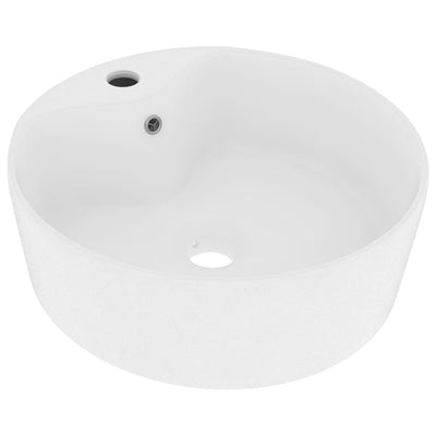 luksuriøs håndvask med overløb 36x13 cm keramik mat hvid