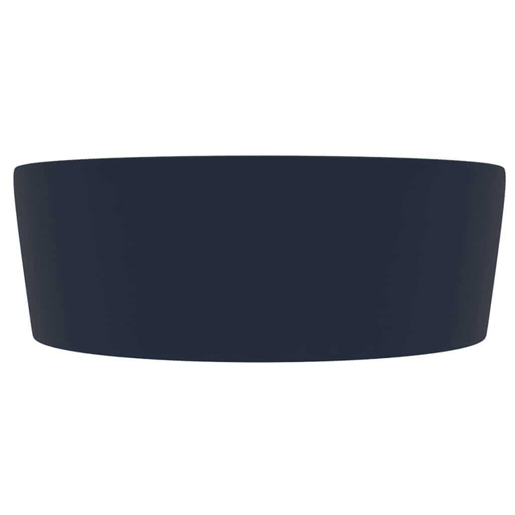 luksuriøs håndvask med overløb 36x13 cm keramik mat mørkeblå
