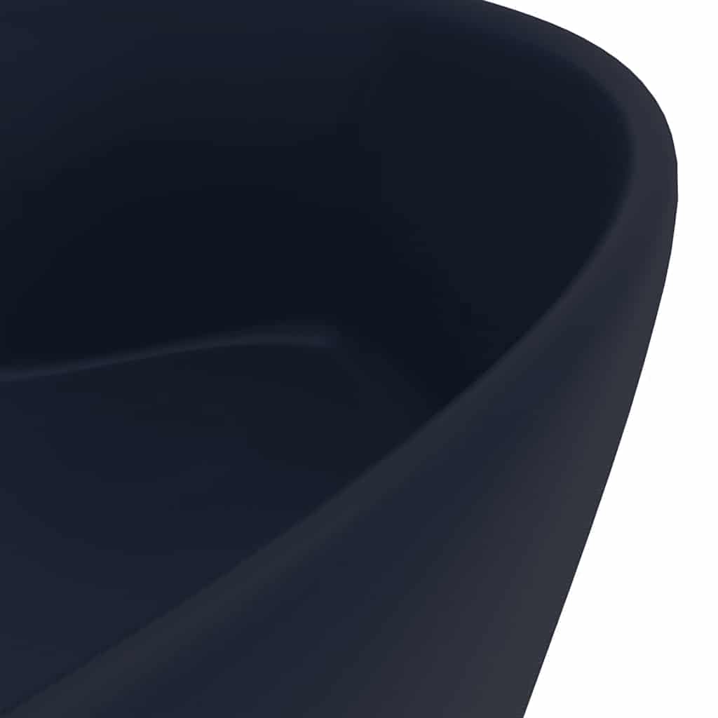 luksuriøs håndvask med overløb 36x13 cm keramik mat mørkeblå