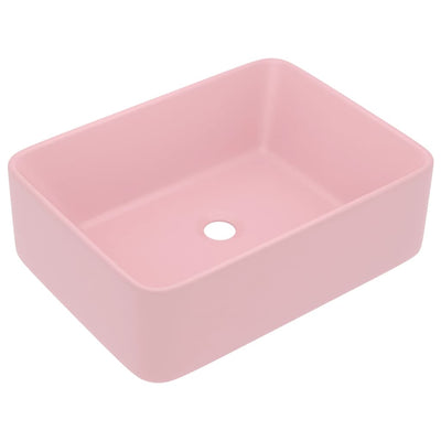 luksushåndvask 41x30x12 cm keramik mat lyserød