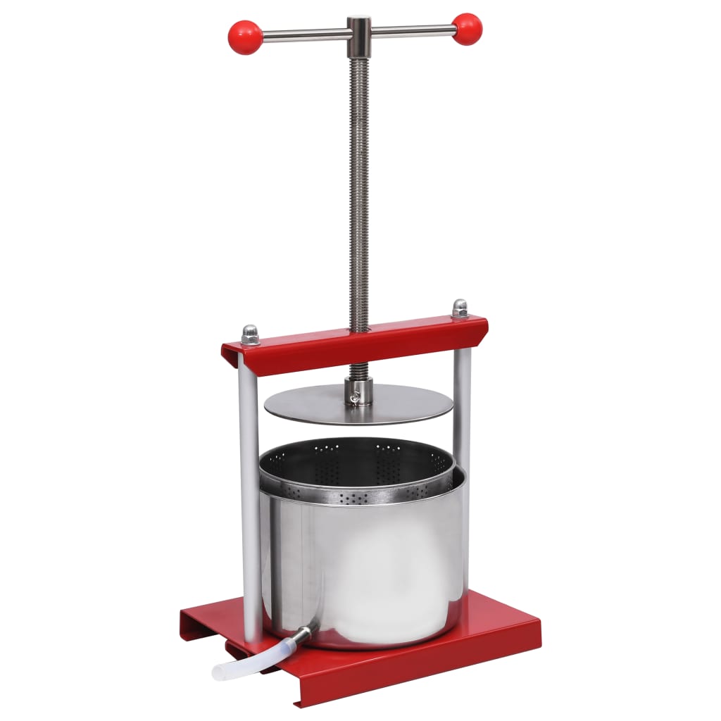 frugt- og vinpresser 6 l rustfrit stål