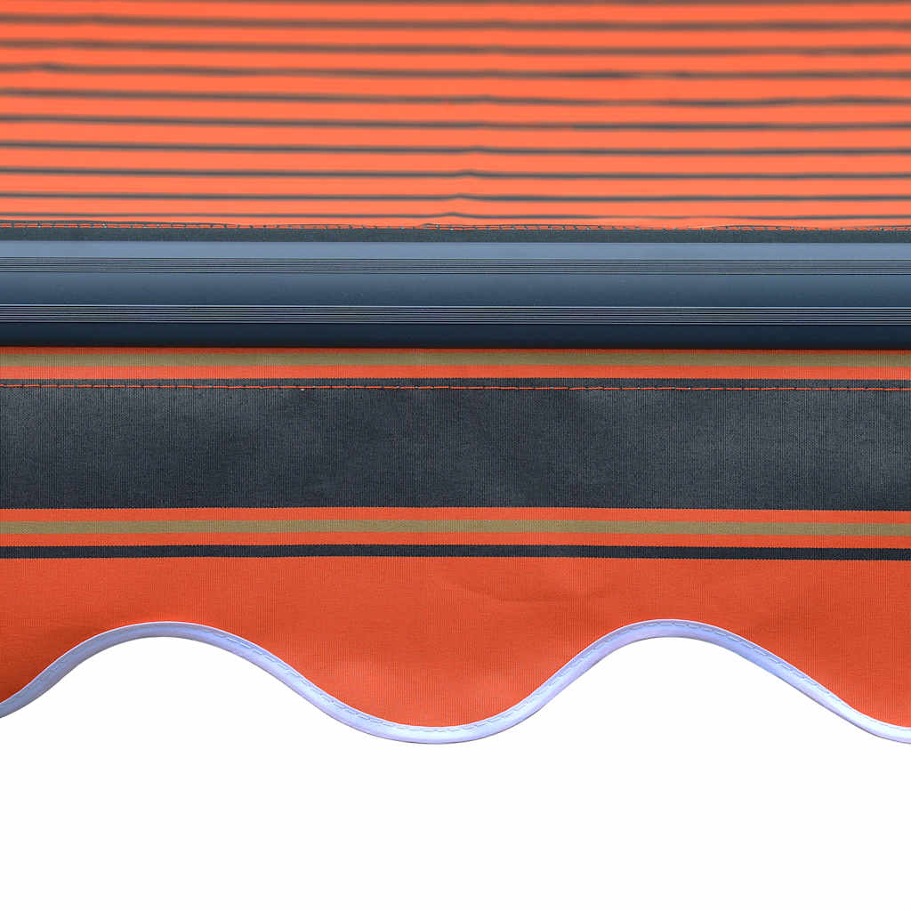 markise m. LED-lys 350x250 cm manuel betjening orange og brun