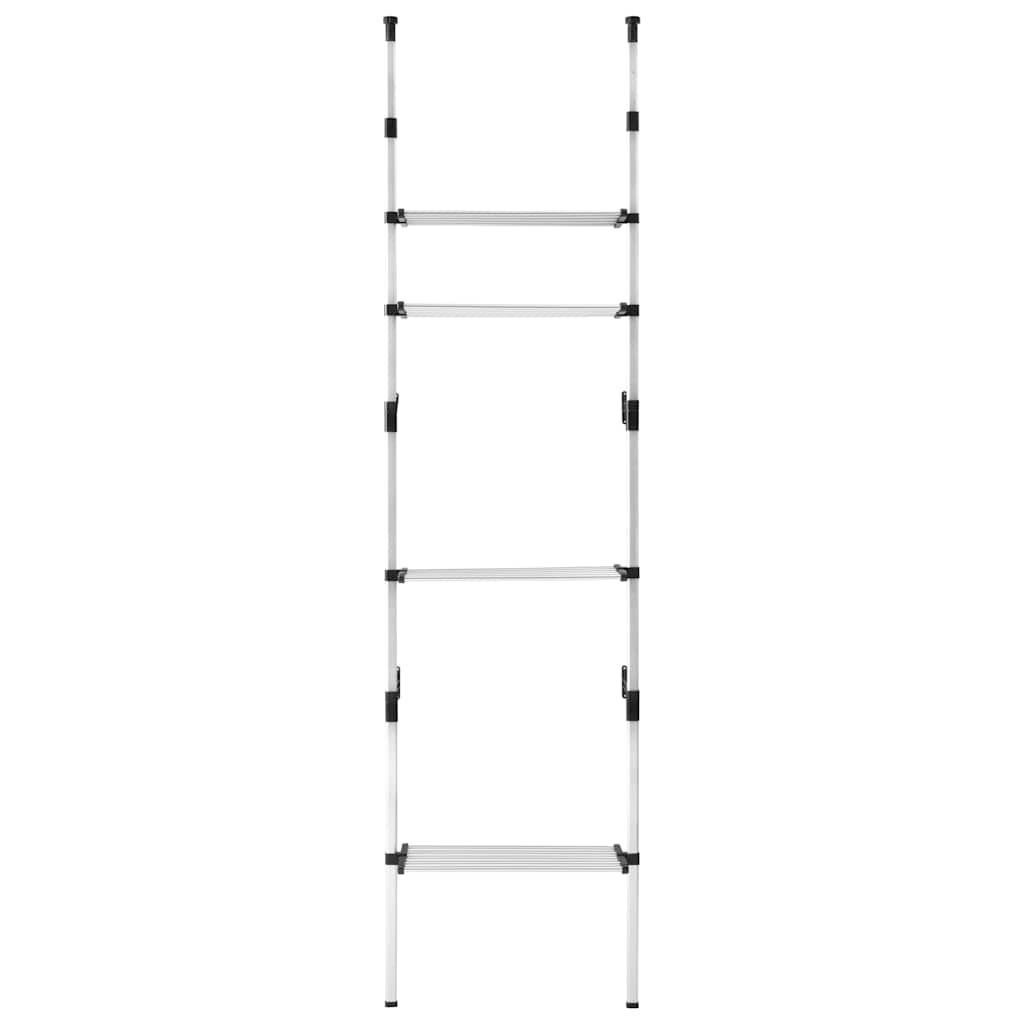 teleskopisk garderobesystem med hylder aluminium