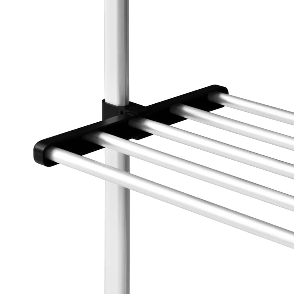 teleskopisk garderobesystem med hylder aluminium