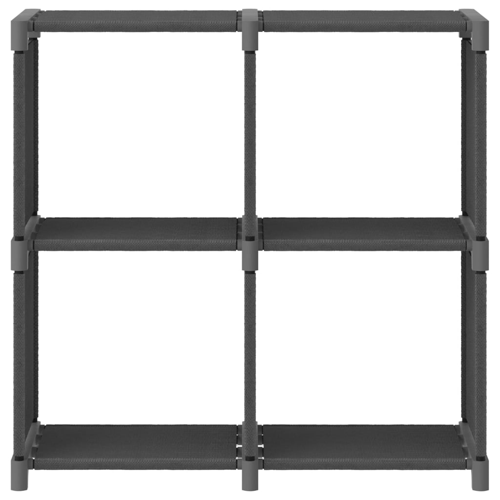reol med 4 rum 69x30x72,5 cm stof grå