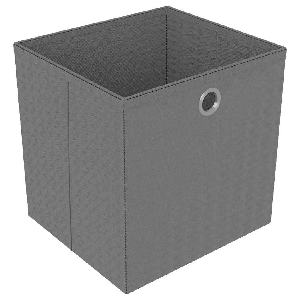 reol med 6 rum og kasser 103x30x72,5 cm stof sort