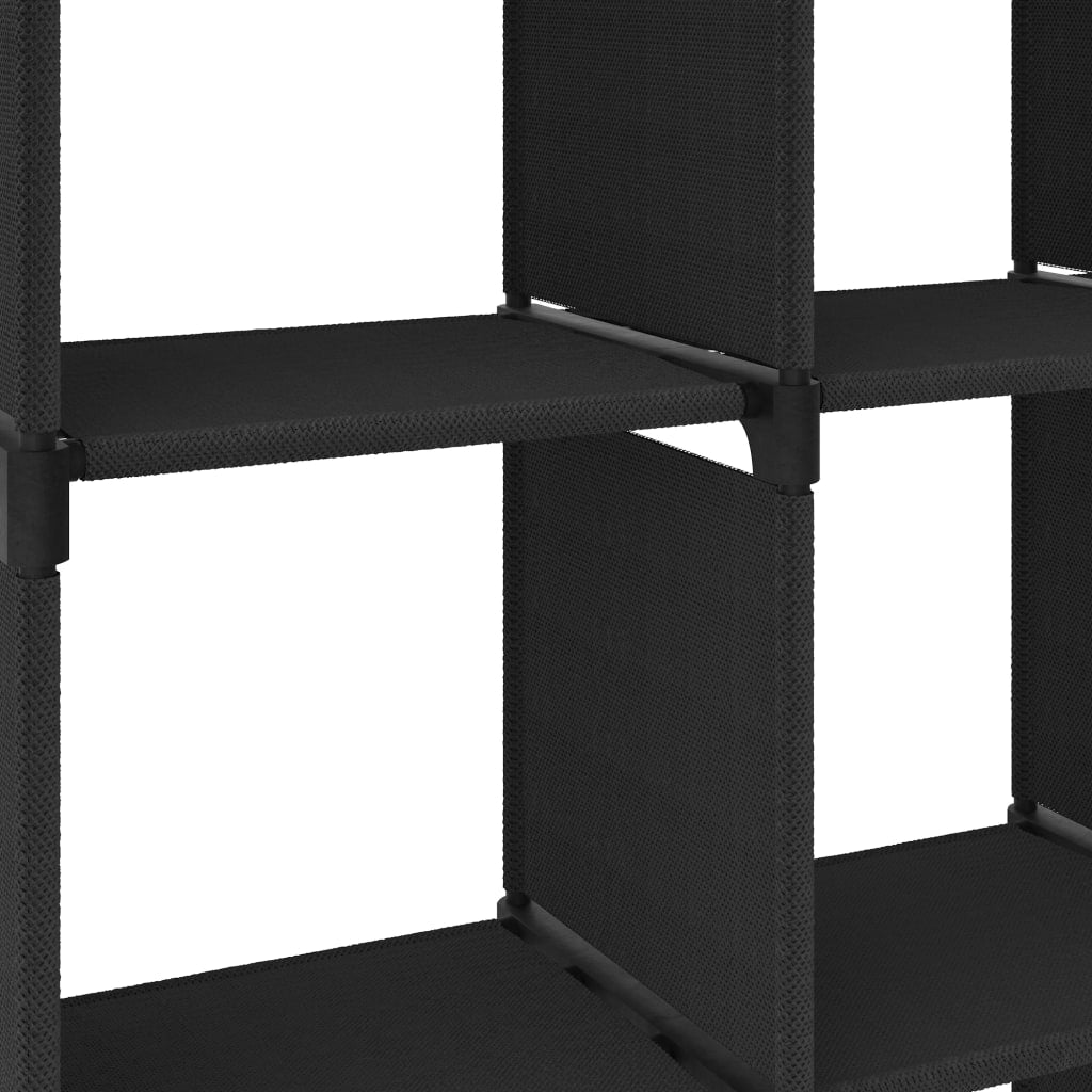 displayreol med 12 kubeformede rum 103x30x141 cm stof sort