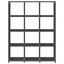 displayreol med 12 kubeformede rum 103x30x141 cm stof grå