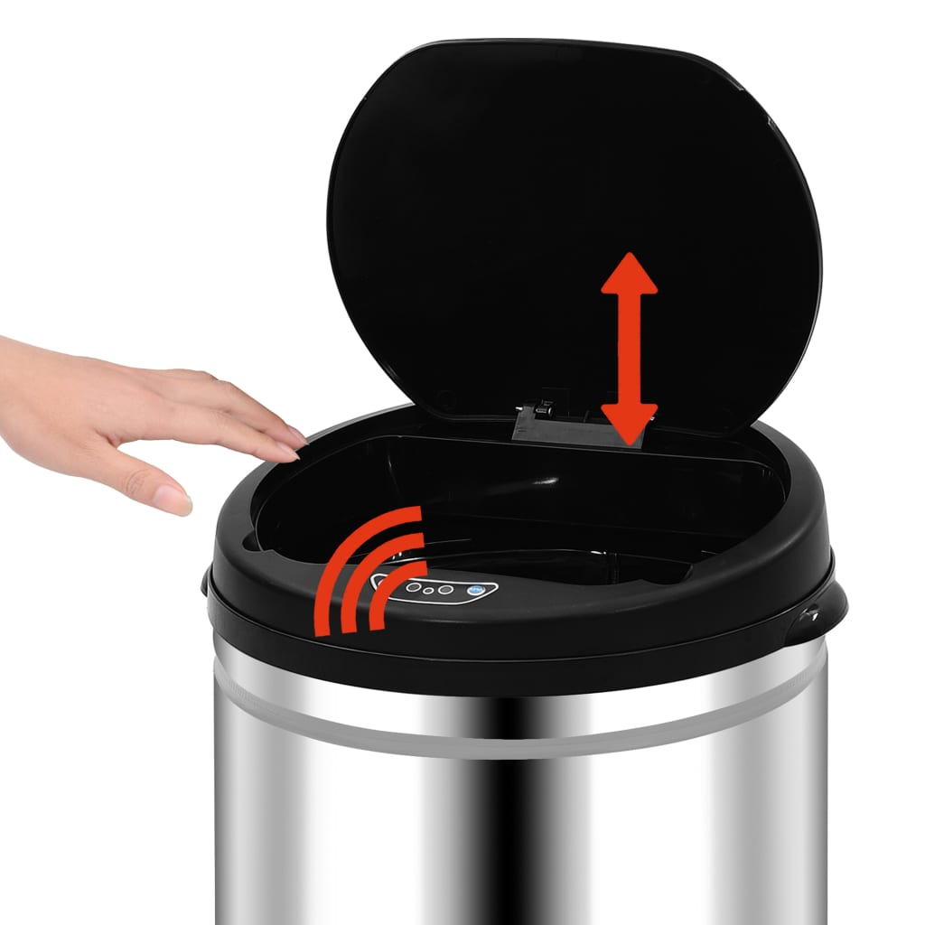 affaldsspand med sensor 50 l rustfrit stål