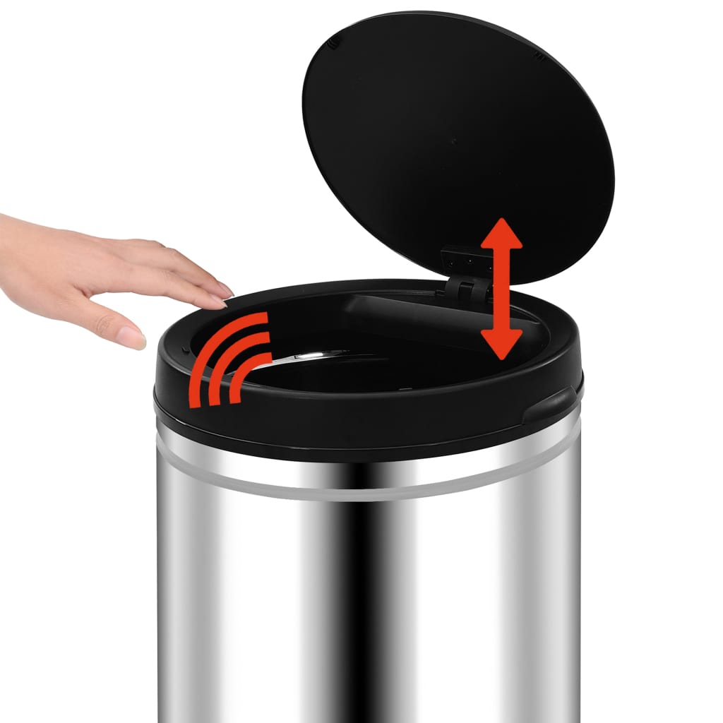 affaldsspand med sensor 80 l rustfrit stål