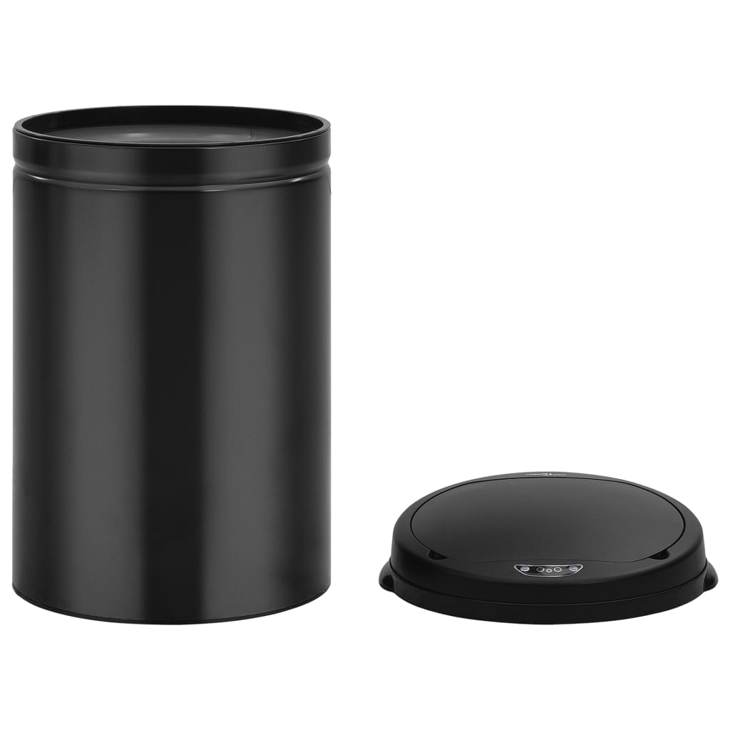 affaldsspand med sensor 30 l kulstofstål sort