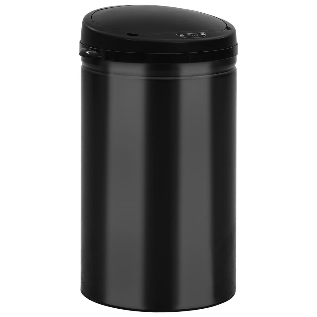 affaldsspand med sensor 40 l kulstofstål sort