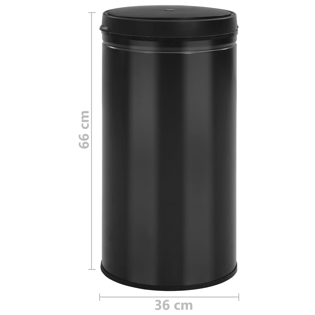 affaldsspand med sensor 60 l kulstofstål sort