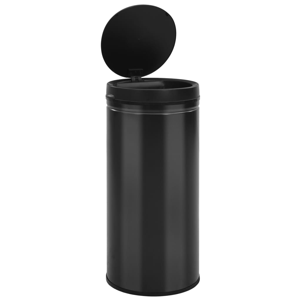 affaldsspand med sensor 80 l kulstofstål sort