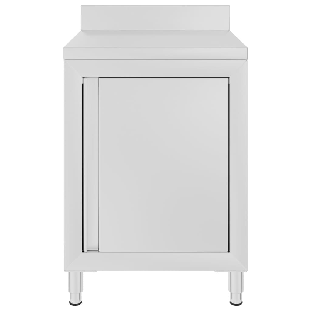 kommercielt køkkenbord med skab 60x60x96 cm rustfrit stål
