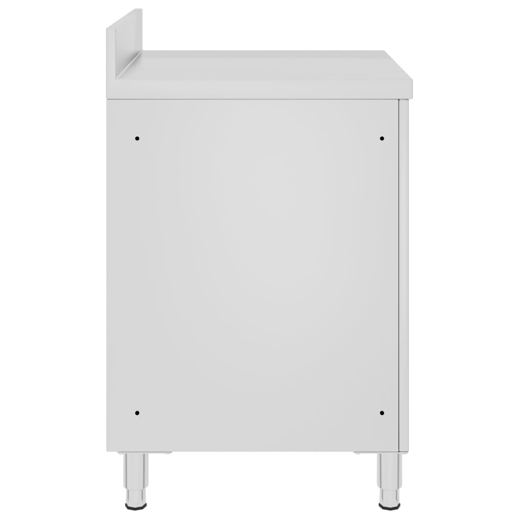 kommercielt køkkenbord med skab 60x60x96 cm rustfrit stål