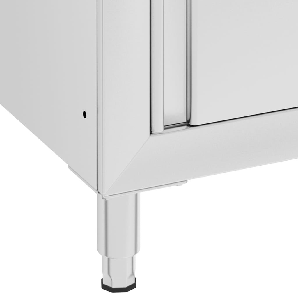 kommercielt køkkenbord med skab 60x60x96 cm rustfrit stål